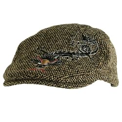 New Tweed Dragon Emb Ivy Driving Golf Cap Hat * Brown * Medium / Large