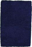 4'6 x 6'9 Navy Blue Hand Knotted Wool Shag Rug