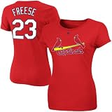 MLB Majestic St. Louis Cardinals David Freese #23 Ladies Player T-Shirt - Red (Small)