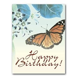 Botanical Butterfly II - Birthday Gift Enclosure Cards (set of 12)