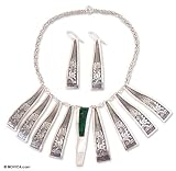 Chrysocolla jewelry set, 'Temple of the Princess' 0.2 W 14.8 L