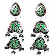 Enamel Earrings Sterling Silver Jewelry 2.25 inches