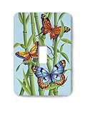 Bamboo Butterflies Decorative Steel Switchplate Cover