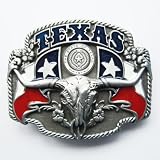 3D Texas Longhorn State Flags Belt Buckle