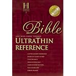 New King James Version Ultra Thin Reference Bible: New King James Version Black Genuine Leather Thumb Indexed book cover