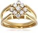 9ct Yellow Gold AMR322205 Ladies Sapphire & Cubic Zirconia Cluster Ring