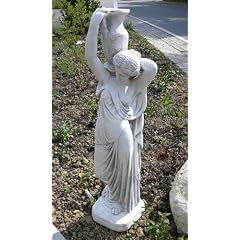Marmorstatue "Die Wassertr�gerin" wasserf�hrend H 92cm
