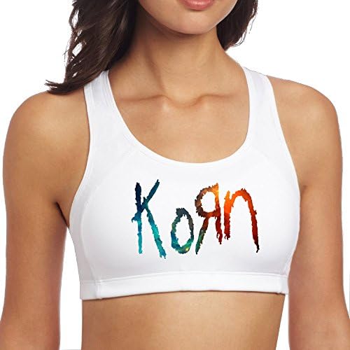 GBABY3 Women's Nu Metal Band Logo Running Bra White Size S