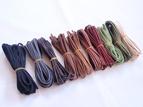 Suede cord 10 colors set 3mm width length 5M (green tea-based 10 pcs.)