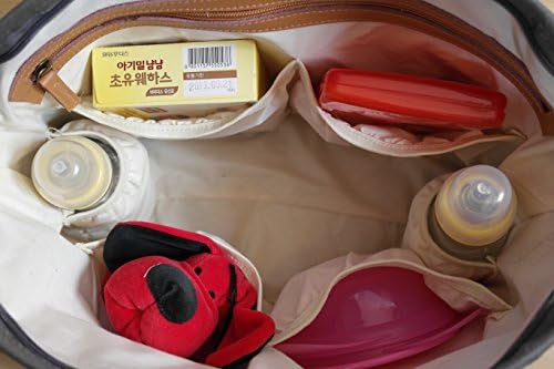 Plum Cotton Canvas Leather Trimmed Messenger Tote Diaper Bag, Canvas Lining, Interior Foil Insulated Bottle Holders, Padded Changing Pad, Drawstring Sac Included, Hand Made