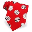 Men's Falling White Dice Silk Tie by Wild Ties in Red