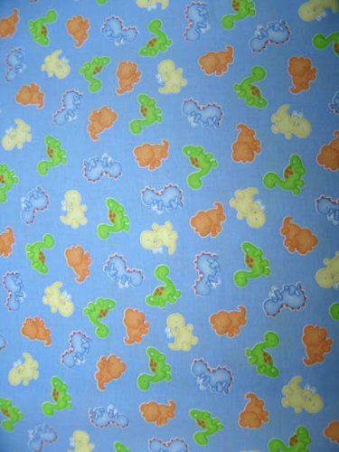 Picture of Cozy SheetWorld Fitted Pack N Play (Graco Square Playard) Sheet - Baby Dino Blue - Made In USA PP3636-W241 (Playard Bedding)