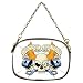 Cosmetic Bag (Clutch Purse, Makeup Bag) (2-Sided) of Live Fast Die Young Skull Flames and Pistons (Harley Davidson, Hog, Motorcycle Riding, Bike Riding, West Coast Choppers, Orange County Choppers, American Chopper)