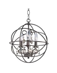 Home Improvement: Maxim 25140OI, Orbit Crystal 1 Tier Chandelier Lighting, 3 Light, 60 Watts, Rubbed Bronze - Maxim Lighting