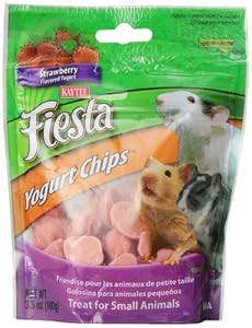 Kaytee Fiesta Yogurt Straw Chip Snacks for Small Animals, 3.5-Ounce
