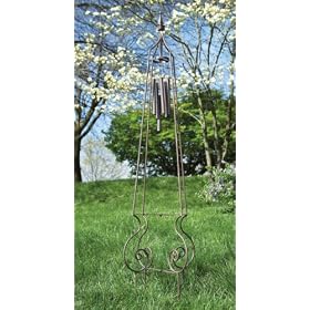 Pack of 2 Garden Scroll Wind Chime Obelisk Yard Art 65 by 