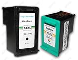 2 Pack (Black+color) Hp 74xl 75xl Remanufactured Ink Cartridge for Hp Deskjet D4260 D4360 D4280 Officejet J5725 J5730 J5735 J5738 J5740 J5750 J5780 J5783 J5785 J5788 J5790 Photosmart C4280 C4385 C4480 C5280 C5580 D5360