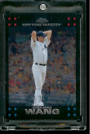 2007 Topps Chrome #80 Chien-Ming Wang New York Yankees Baseball Card - Mint Condition - Shipped In Protective Display Case !