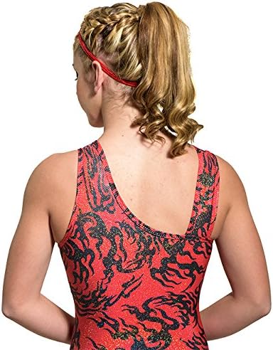 Aerials by Alpha Factor Black and White Flame Gymnastics Leotard