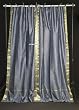 Tie Top Gray Silk Sari Drapes, Panels, saree Curtains