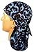Desert Skull Cap Biker Style Headwraps Doo - Liquid Blue Flames on Black