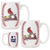 St. Louis Cardinals 2pc Ceramic Gameball Mug Set - Primary Logo MLB Baseball