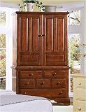 Vaughan-Bassett 475-118 / 475-119 Beacon Hill Heirloom Armoire / Entertainment Center in Antique Map