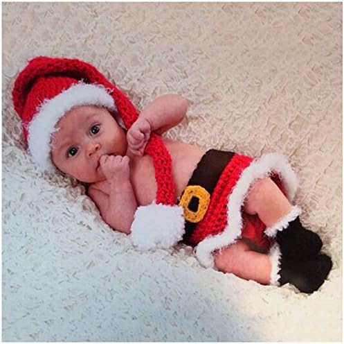 Space PH Christmas Newborn Baby Girl Boy Crochet Knit Hat Costume Photography Prop Outfit Set