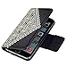 iPhone 6s Plus Case, Towallmark Fresh Cute Flip [Wallet Faux Leather] Case Cover (Black)