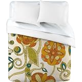 Duvet Cover Orange Flowers (by DENY Designs)