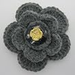 Handmade Coat Pin - Charcoal Galore (100% Crocheted By Hand) Handmade Coat Pin - Charcoal Galore (100% Crocheted By Hand)