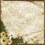 Wallmonkeys Peel and Stick Wall Decals - The Paper Vintage Background with Hearts and Flowers. - Removable Graphic