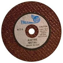 Falcon A36TBE Premium Grade Resinoid Bonded Double Reinforced Abrasive Cut-off Wheel, Type 1, Aluminum Oxide