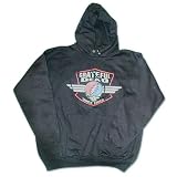Grateful Dead Black Motorcycle Hoodie ~ Grateful Dead Motorcycle 'Stealie' Logo Hoodie
