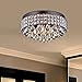 Jolie Iron Shade Crystal Flush Mount Chandelier