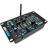 Pyle PMX7BU Bluetooth 3-Channel DJ MP3 Mixer, Mic-Talkover, USB Flash Reader, Dual RCA & Microphone Inputs, Headphone Jack