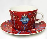 イッタラ（iittala）タイカ Taika カプチーノカップ＆ソーサー レッド[並行品]