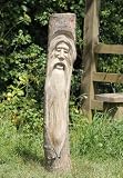 from Siiren Ltd Wooden Green Man Half Log Statue | Plaque | 100 Cm