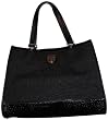 Women's DKNY Purse Handbag Town and Country Work Shopper Tote w/French Grain Leather Black/Black