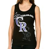 MLB Majestic Colorado Rockies Ladies Black Pearl Tank Top (Medium)