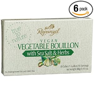 Rapunzel Pure Organic Vegetable Bouillon with Sea Salt & Herbs, 8 Cubes, 3.1-Ounce Packages (Pack of 6)
