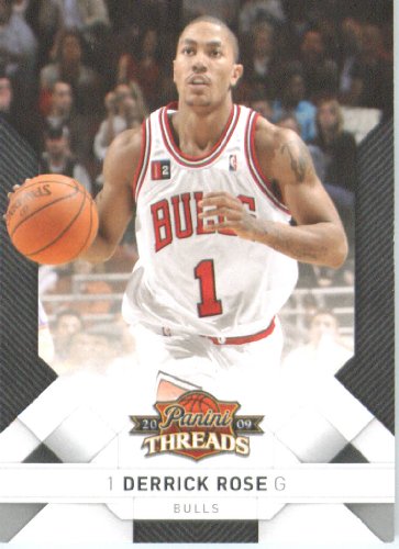 2009 /10 Panini Threads Basketball Card # 44 Derrick Rose Chicago Bulls Mint Condition - Shipped In Protective ScrewDown Display Case!