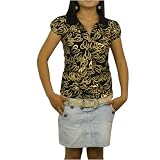 G Unit - Gunit Ladies Authentic Black and Gold Polo Shirt