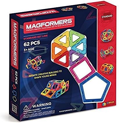 Intelligent Magnetic Construction Set for Brain Development, 62 Piece