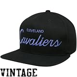 Mitchell & Ness Cleveland Cavaliers Black Solid Script Snapback Adjustable Hat