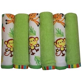 Fisher Price Rainforest Washcloth Set 6-Pack
