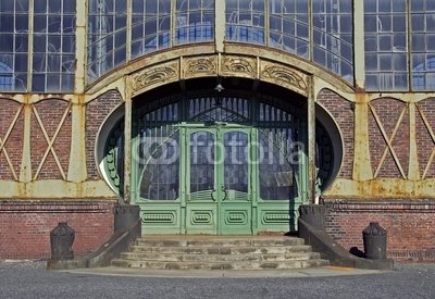 Wallmonkeys Peel and Stick Wall Decals - Ancient Art Nouveau Door of an Old Coal Mine - 24