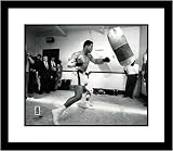 Muhammad Ali - Black and White with Speedbag - Framed 8x10 Photograph
