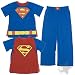 Superman Short Sleeved Pajamas with Cape for Toddler Boys