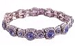 Bracelet - B288 - Swarovski (tm) Crystal Stones - Round "Crown" Style - Stretch ~ Tanzanite (Blue Purple)